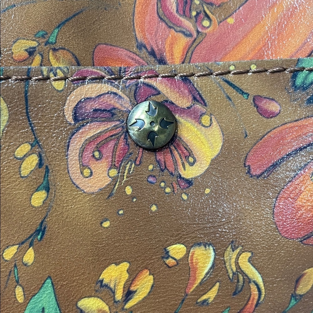 Patricia Nash Floral Brown Leather Women's Bag - Picture 5 of 10